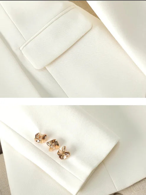 Conjunto de dos piezas de traje pantalón para mujer, trajes de negocios, ropa de trabajo, blazer formal y pantalón 2025