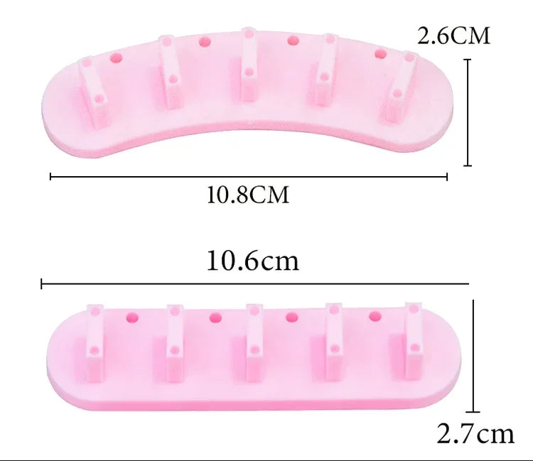 Ensemble d'outils de nail art : porte-embouts courbés et droits avec présentoir pour les étudiants en nail art
