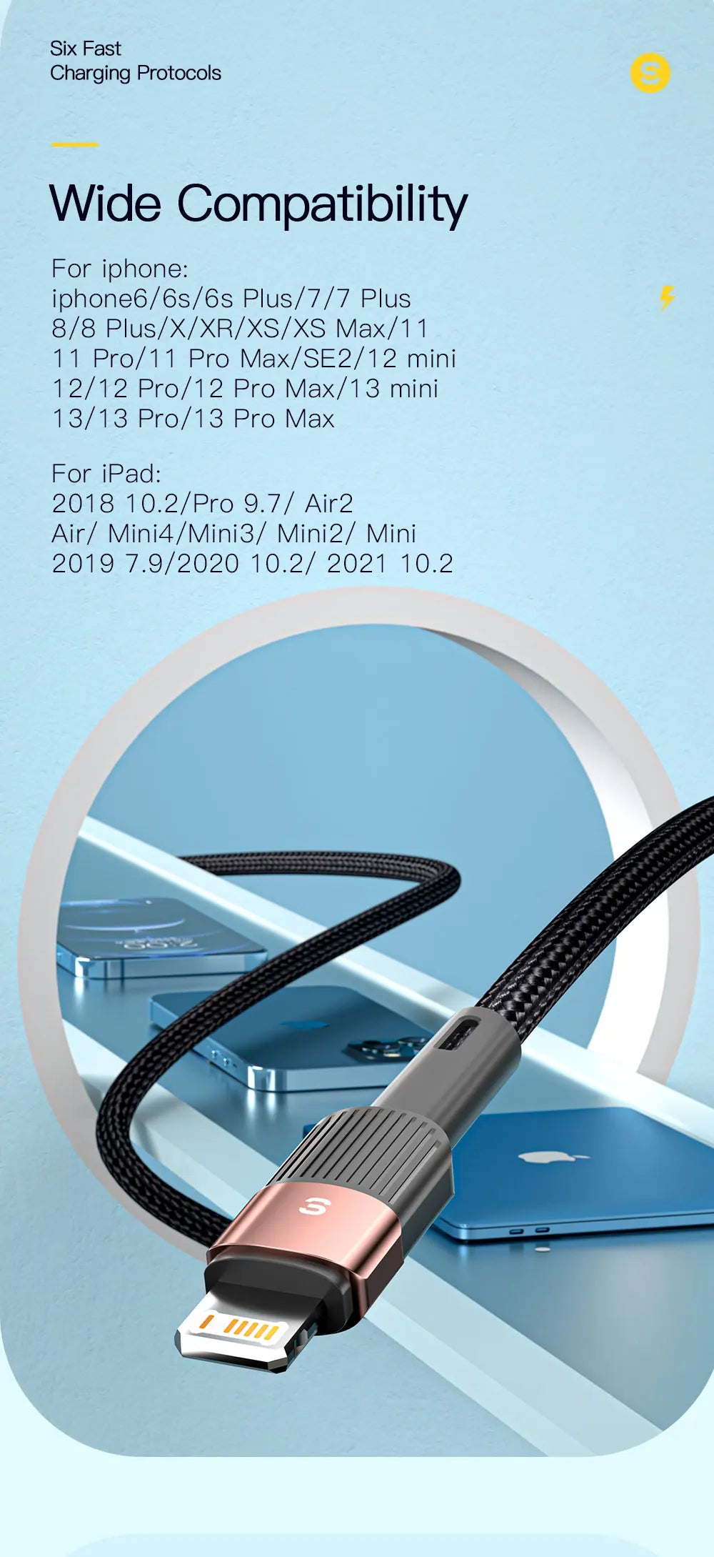 Cable USB Essager de carga rápida para iPhone 11 12 13 Pro Max Mini Xs Xr X SE 8 7 6 Plus 6s 5 5s, cable de 2.4A para cargador de iPhone