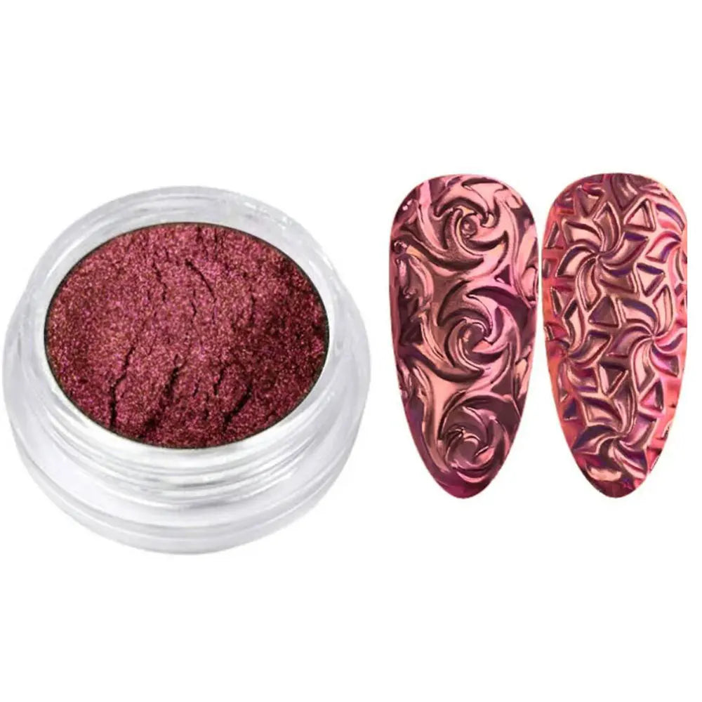 1jar Purple Color Shift Chrome Nail Powder Chameleon Metallic Mirror Effect Nail Fine Dust Manicure Rubbing Pigment Dust 0.3g R4