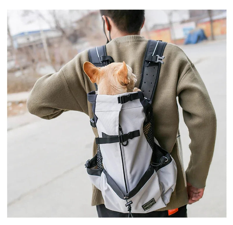 Bolsa transportadora transpirable para perros, mochila portátil para viajes al aire libre, transportadores reflectantes para gatos, accesorios para perros Bulldog Francés