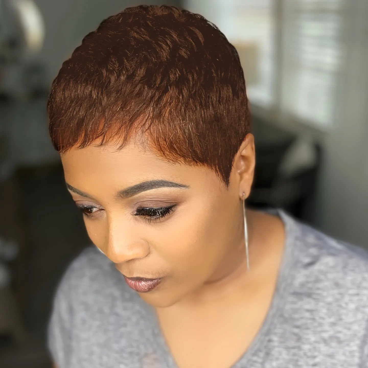 Brown Burgundy Pixie Wig