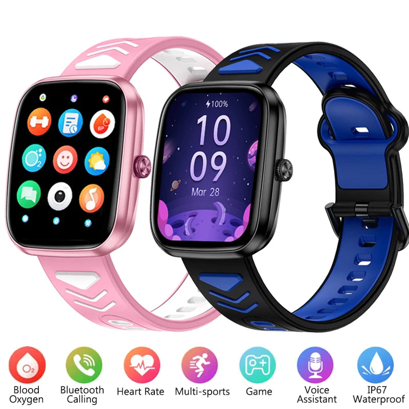 Kids Smart Watch Child 1.75-inch HD Touch Screen Games Smart Band Music Watch Boy Girl Gift Children Smartwatch For iOS Android