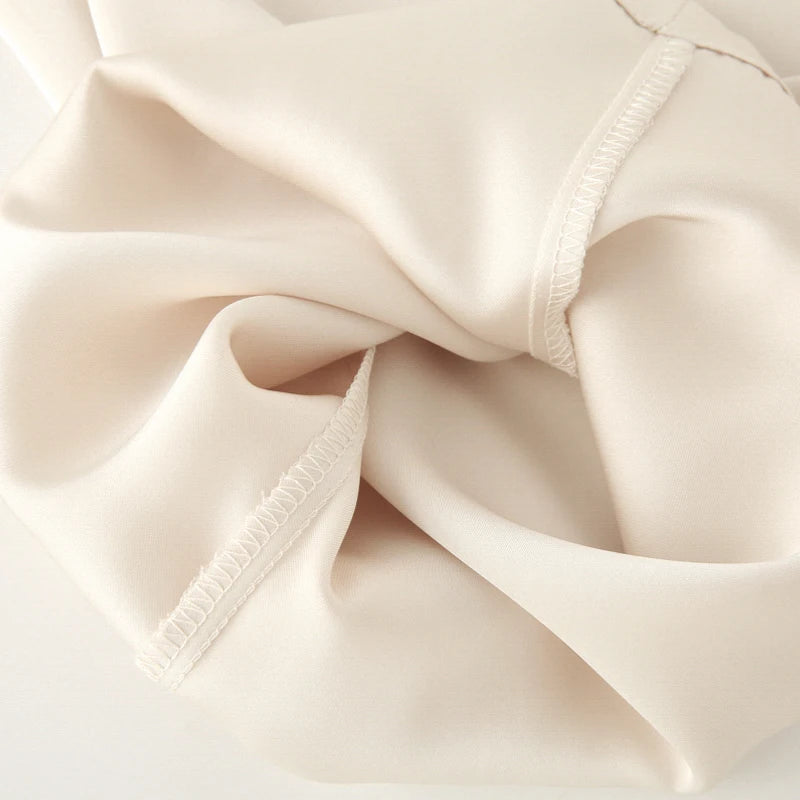 Conjuntos de pantalones para mujer TRAF, blusas de tubo de satén, conjunto de dos piezas para mujer, traje de verano elegante, pantalones de dos piezas, top sin mangas para mujer