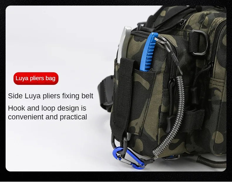 Fishing Tackle Backpack Lure Box Gear Storage Bag Fanny Pack for Men Fly Fishing Backpack with Rod Holder Sling Shoulder Bag