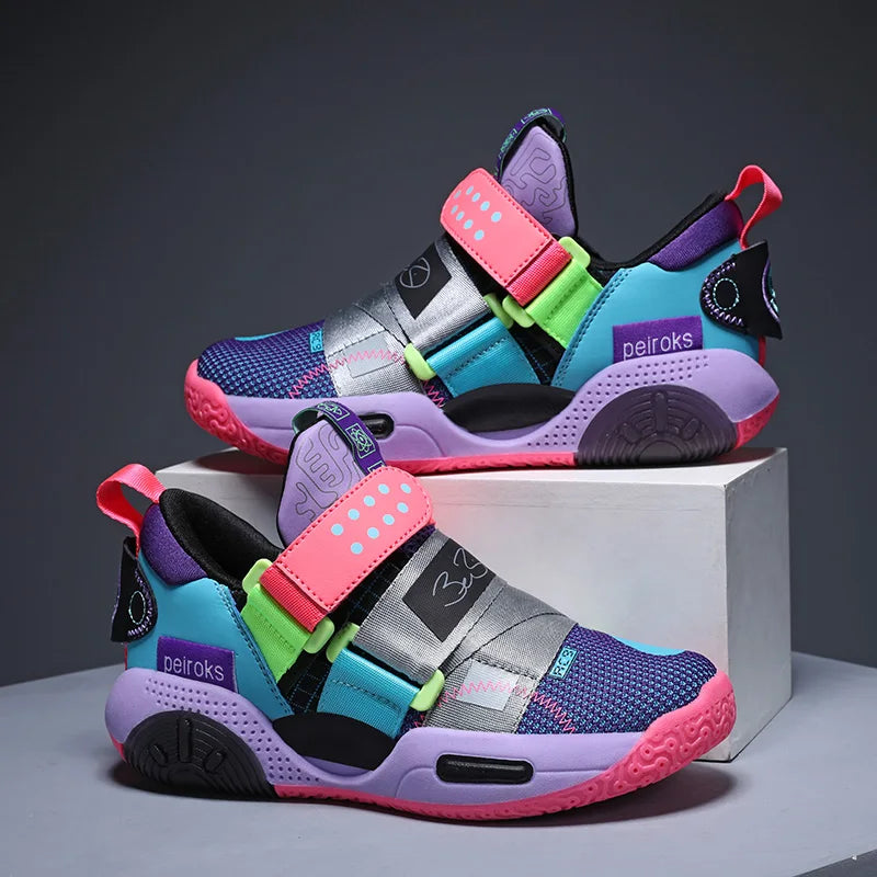 Chaussures de basket-ball pour enfants, baskets de sport antidérapantes, légères et respirantes, pour garçons et filles
