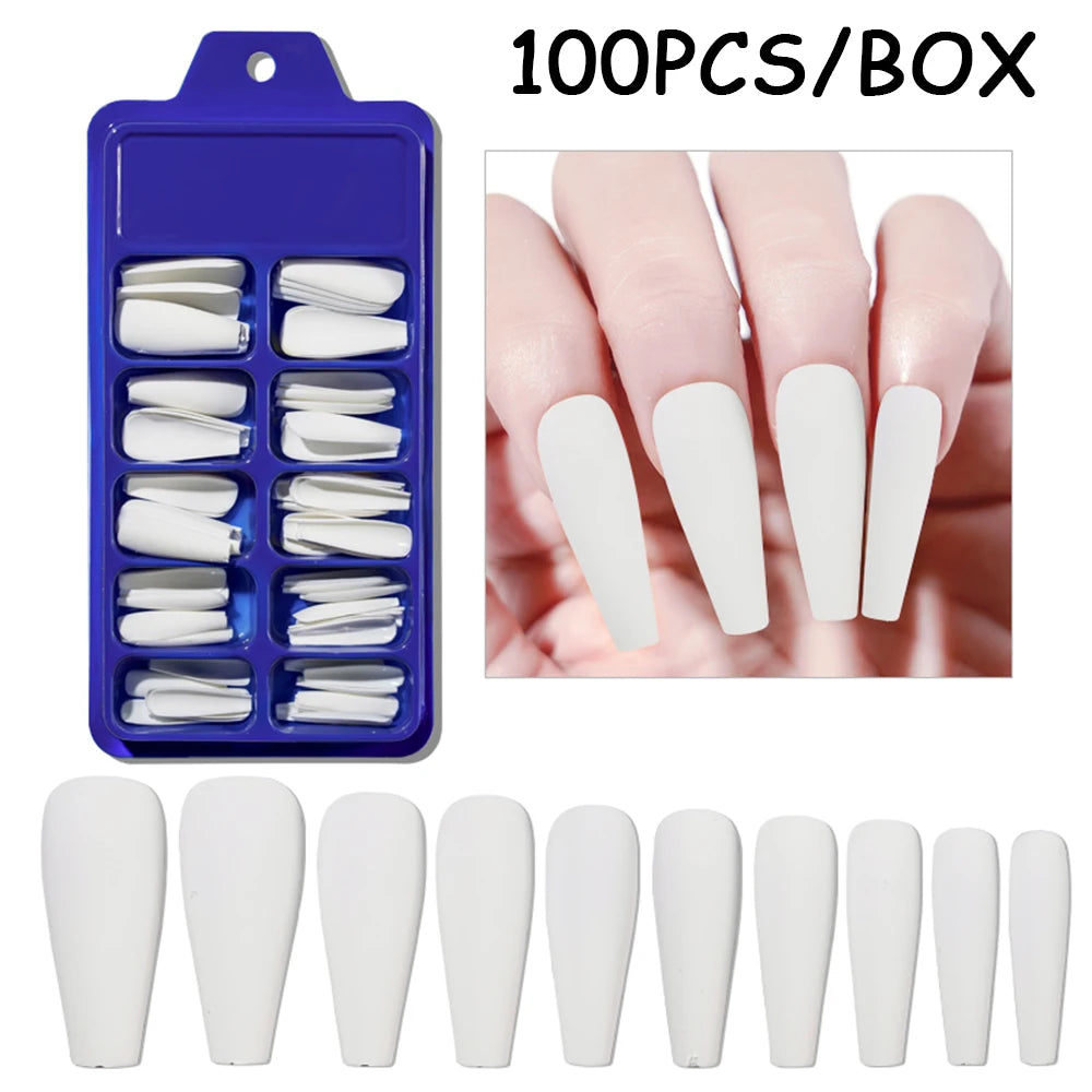 150/100/24Pcs Pink Matte French Press On Nail Tips Soft Full Cover Fake Nails Oval Almond False Nails Natural Extension Manicure