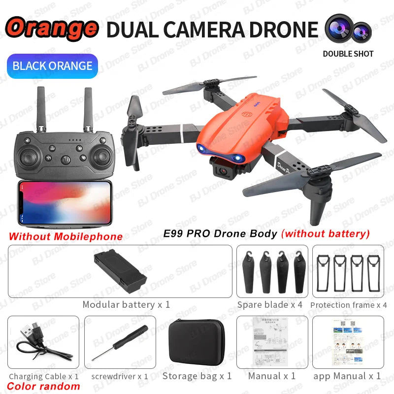 Dron RC 2024 E99Pro profesional 4K con cámara HD gran angular de 1080P, helicóptero plegable, WIFI FPV, función de mantenimiento de altura, juguete de regalo