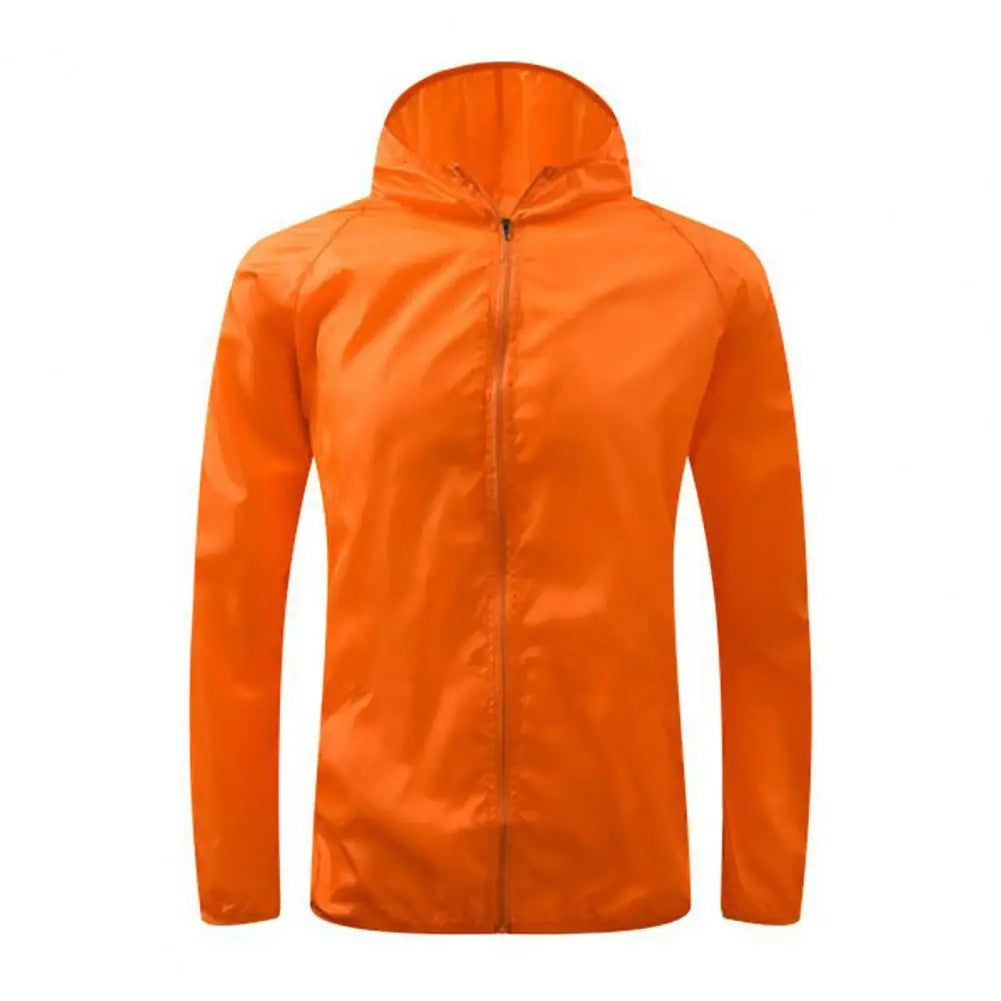 Chaqueta de Sol para Hombre y Mujer Chaquetas de Senderismo Impermeables Cortavientos de Sol de Secado Rápido Manga Larga Fina Color Caramelo Abrigo Anti-UV