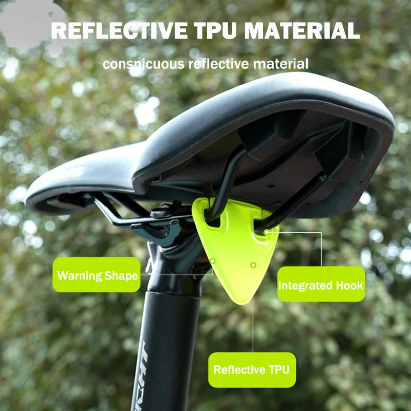 Lys sykkelreflektor bærbar landeveissykkelreflektor ultralett terrengsykkel TPU reflekterende trekantsykkeltilbehør