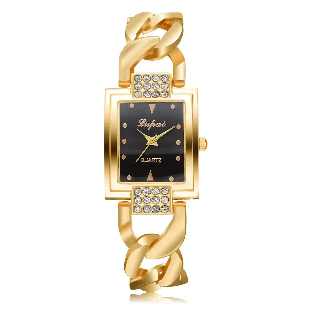 Relojes de Mujer de Marca Superior, Lujo, Pulsera Dorada, Reloj de Mujer, Relojes de Rhinestone para Dama, Reloj, Reloj Mujer, Montre Femme