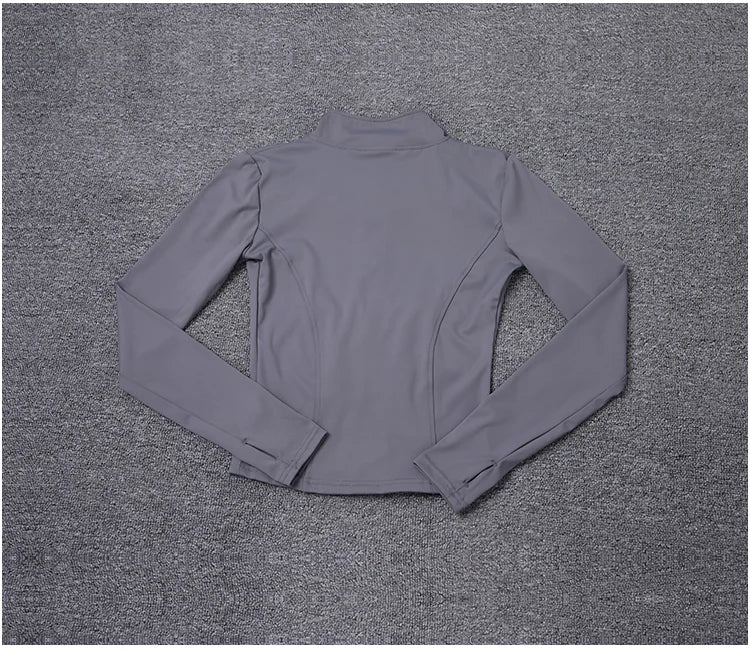 Chaqueta deportiva para mujer, camisa de manga larga, abrigo para hacer ejercicio, ropa de gimnasio, ropa deportiva para yoga