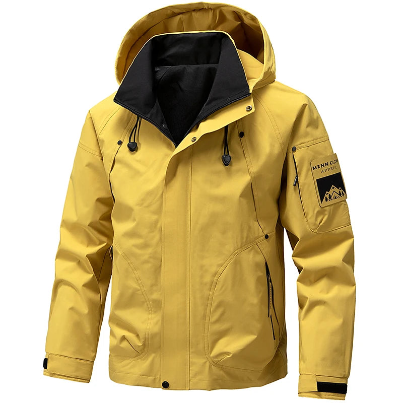 Cortavientos Cargo para Hombre, Chaquetas de Motocicleta, Ropa Militar Impermeable, Chaqueta con Capucha para Hombre, Abrigo para Acampar al Aire Libre y Senderismo