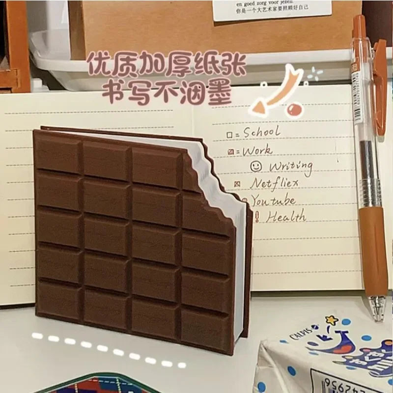 Bloc-notes portable en chocolat, 80 feuilles, pour le bureau et l'école
