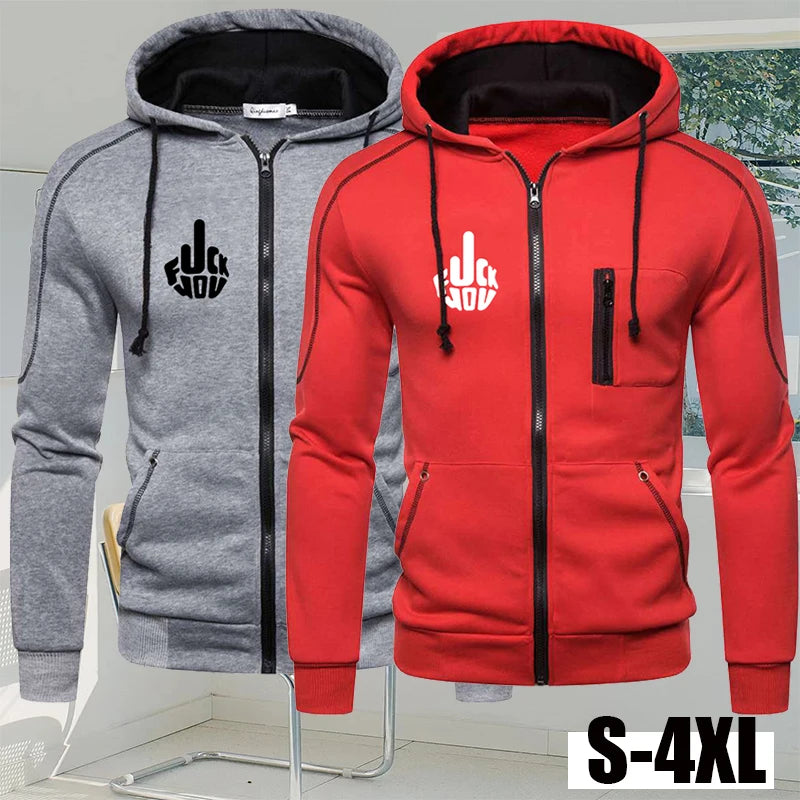 Mens Hoodies Sweatshirt New Casual Solid Long Sleeve Hoodie Men Slim Zipper Cardigan Hooded Sweatshirts Men Hoody Sweat Homme