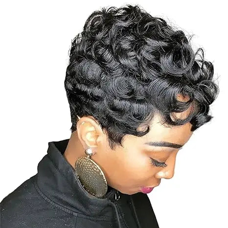 Salt & Pepper Curly Pixie Wig