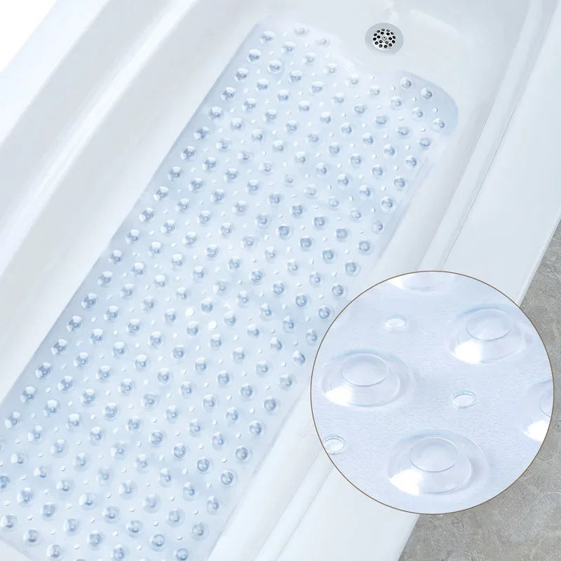 Alfombra de baño de 40*100cm, alfombrilla antideslizante de PVC grande para bañera, alfombrilla de seguridad para ducha con ventosas