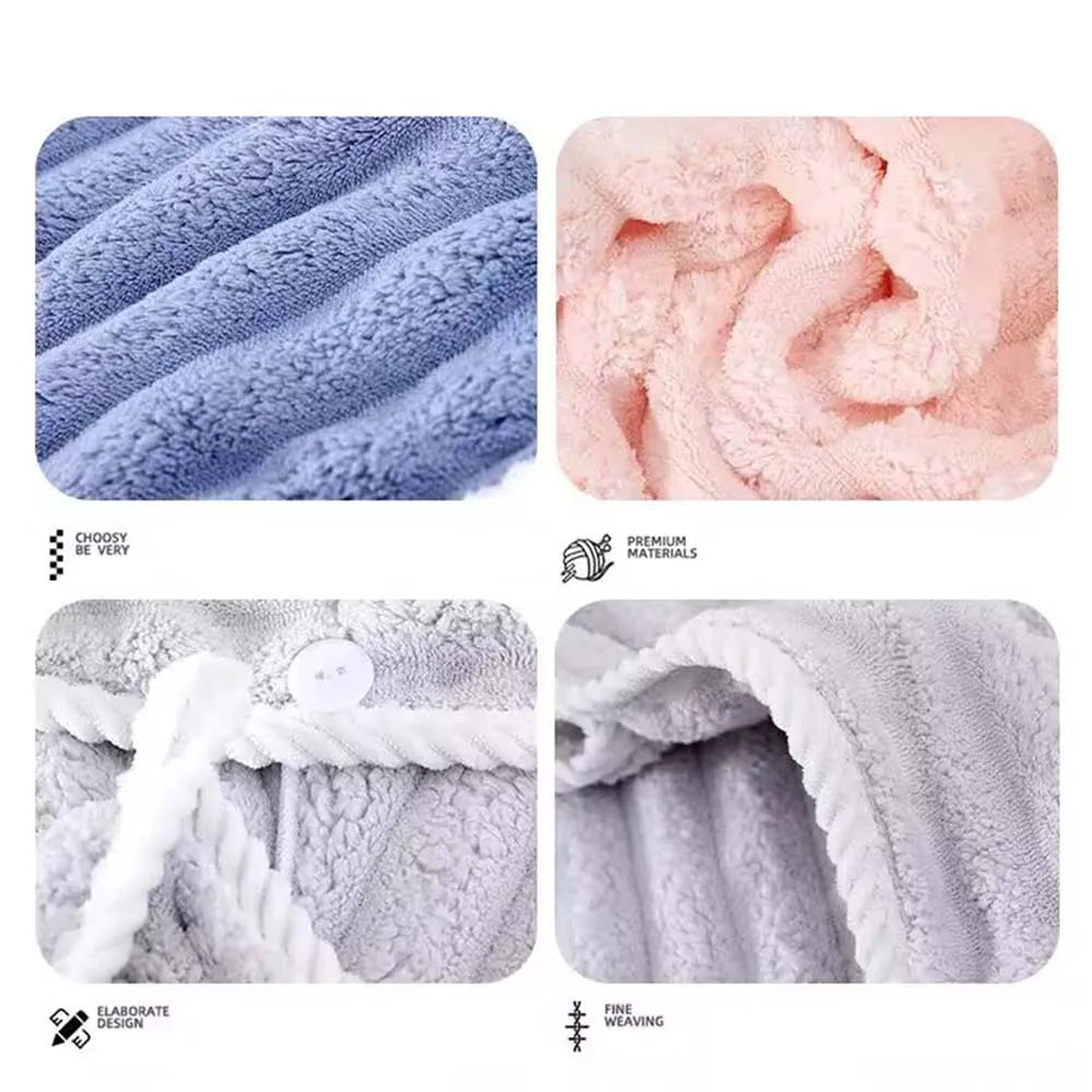 Gorro Secador de Pelo para Mujer, Gorro de Microfibra Grueso y Súper Absorbente para Secar el Cabello, Gorro de Secado Rápido, Toalla Turbante para el Pelo