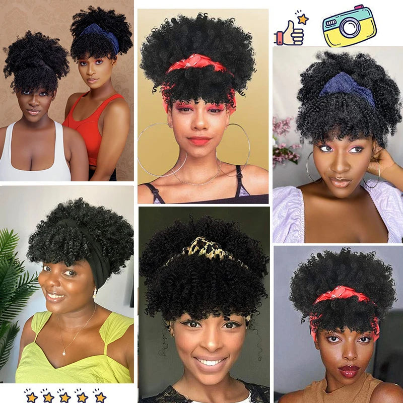 Afro Curly Headband Wig