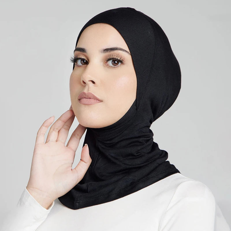 Hot Selling Muslim Hijabs Full Coverage Undercap Women Cotton Stretchy Elastic Bonnet Plain Underscarf New Inner Headband Turban