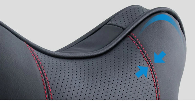 2 almohadas de cuello de coche de piel de vacuno de alta calidad, almohada reposacabezas, soporte de cuello, asiento universal de coche, suave y transpirable, decoración interior