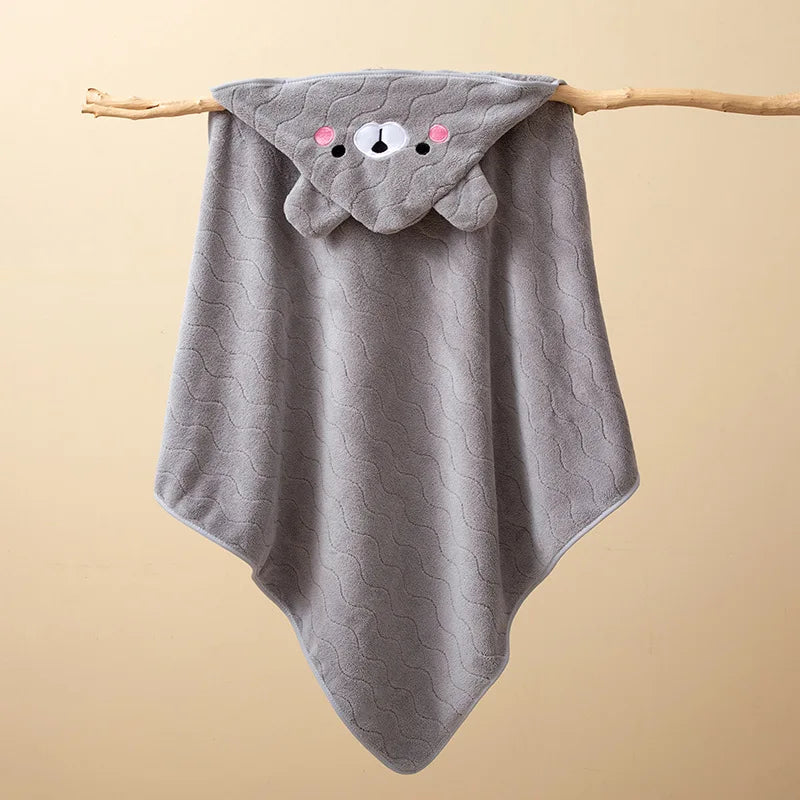 Toalla de baño para bebé, toalla de baño para recién nacidos, niños y niñas, manta con capucha de forro polar coral con diseño de dibujos animados, ropa de cama para recién nacidos