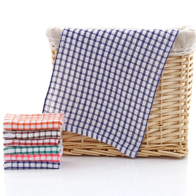 6PCS Toalla de cocina de algodón Absorbente Paños de cocina Suministros de limpieza de cocina