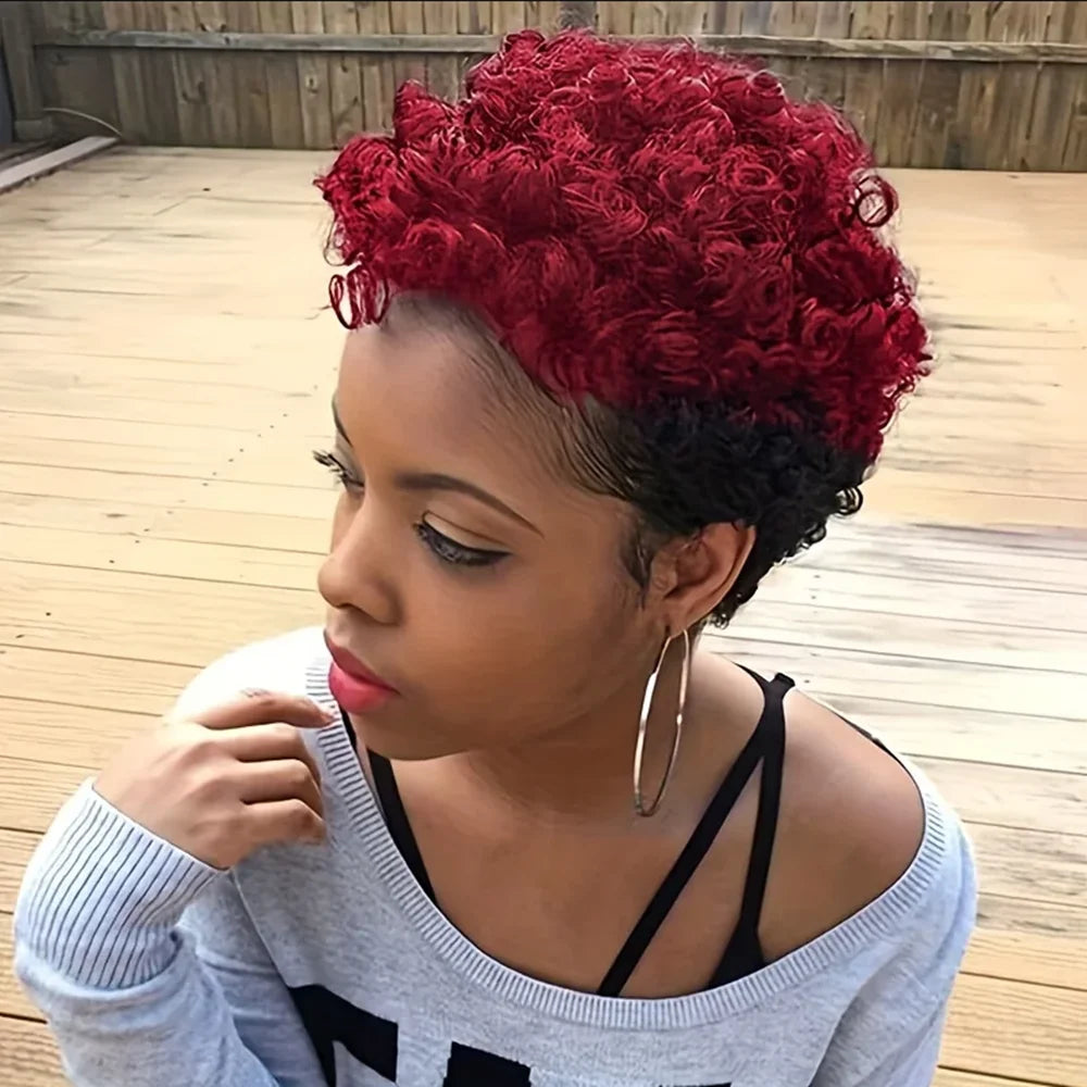 Curly Pixie Human Hair Wig