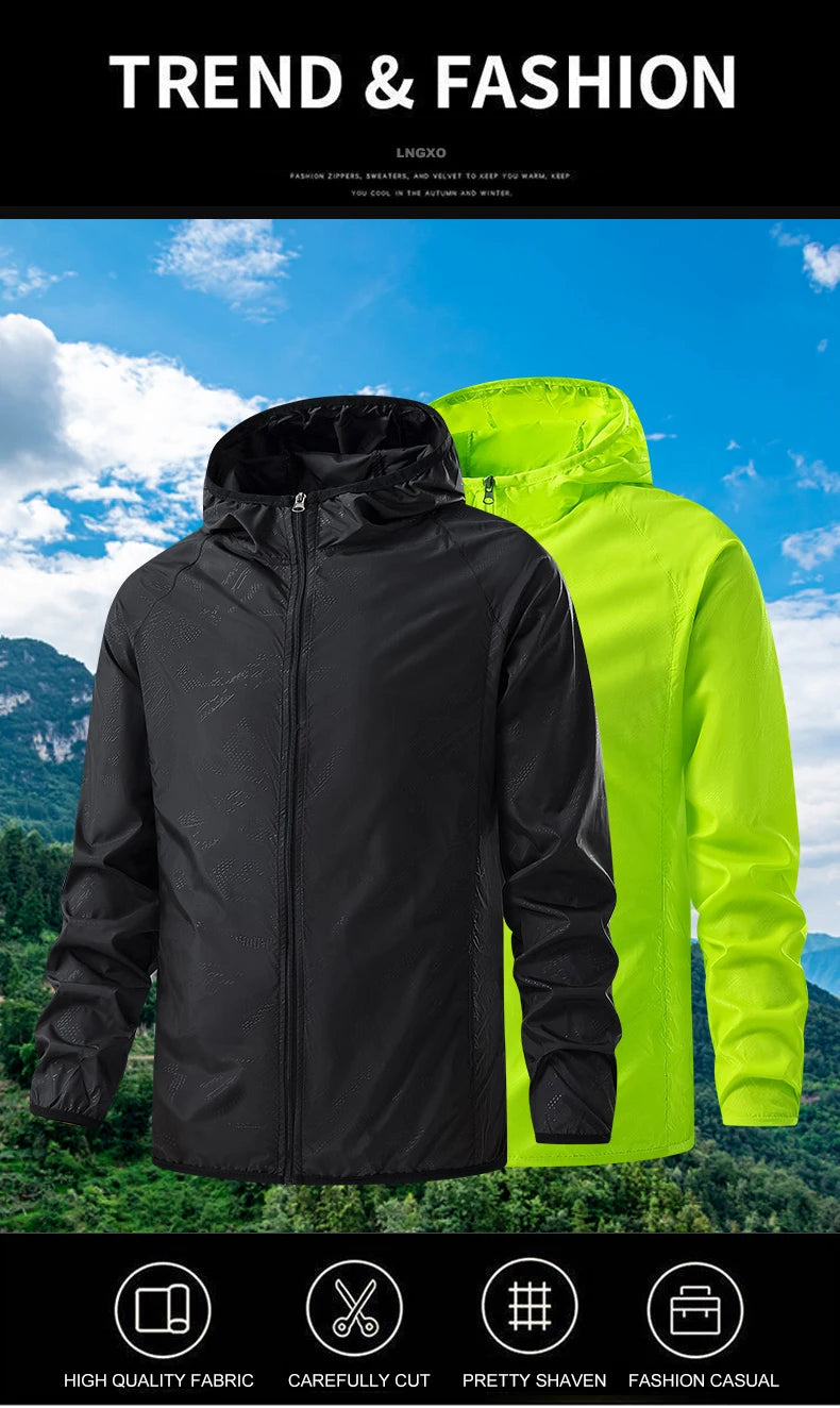 Chaqueta de senderismo JNLN para hombre y mujer, impermeable, con protección solar, cortavientos, unisex, para camping, escalada, para exteriores, impermeable, ropa portátil
