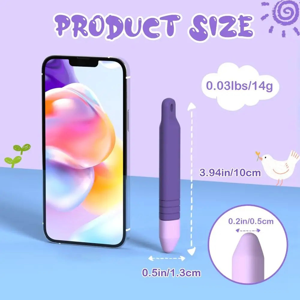 Lápices Ópticos Antirodadura para Niños, Puntas Capacitivas de Silicona con Cordón Antirrobo para Tablets Infantiles de Pantalla Táctil