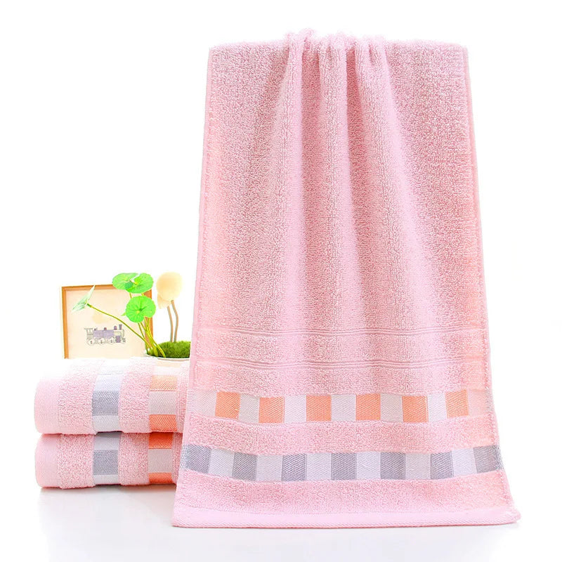 Toallas de mano y cara de algodón 100% de alta calidad para adultos, toalla de mano a cuadros para el hogar, cuidado facial, baño, deportes, toalla de algodón 34x74cm