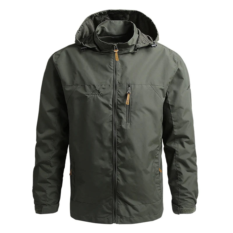 Chaqueta de invierno a la moda con capucha, chaqueta de camping y senderismo, chaqueta informal impermeable para hombre, cortavientos, ropa de abrigo para hombre