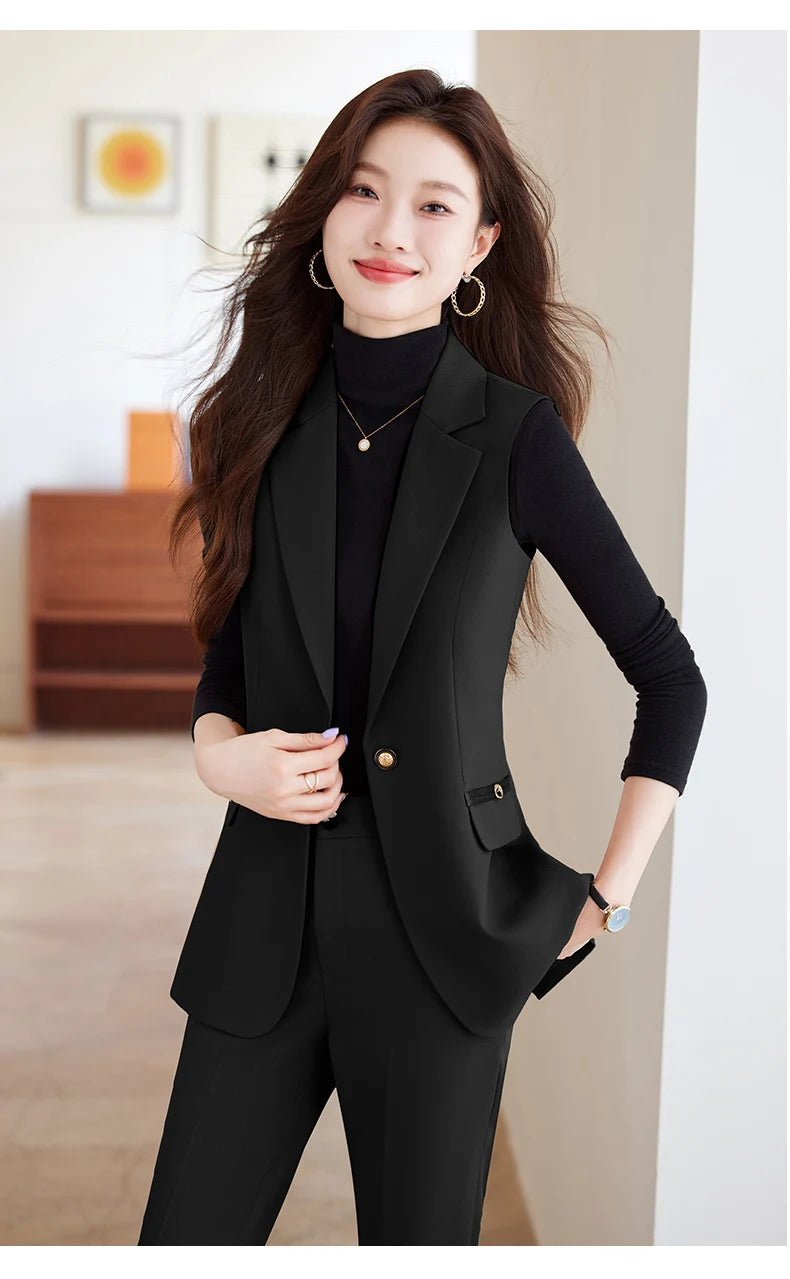 Women Pants Sets Off Shoulder Sleeveless Vest Top Female Pencil Pants Women 2 Piece Set Outfit Elegant Women's Pants Suit