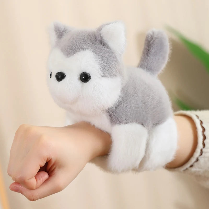 Peluches créatives raton laveur renard husky chat singe papa cercle jouet enroulé autour du bras poupée jouets pour enfants cadeau d'anniversaire