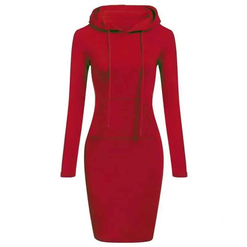 Atuendo de otoño para mujer, vestidos con capucha para mujer, sudadera con capucha - Vestidos de sudadera elegantes para mujer, tops en ropa de mujer