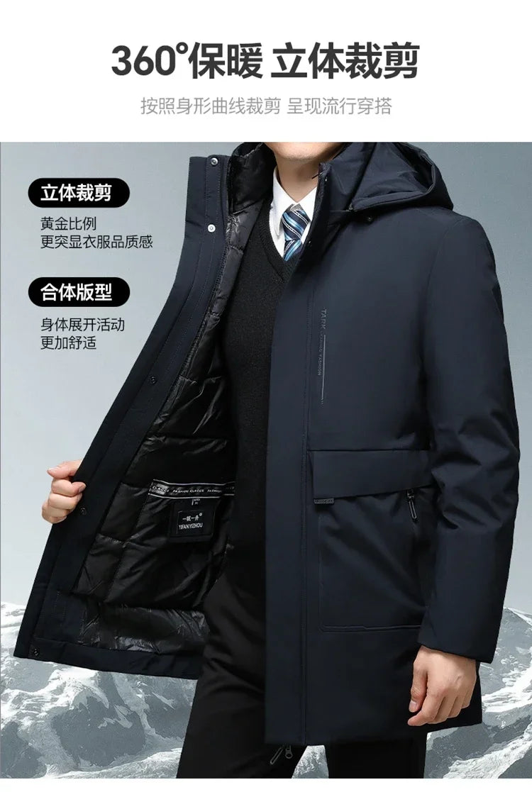 Chaquetas con capucha para hombre, ropa de abrigo informal, parkas largas para hombre, nuevas parkas impermeables y cálidas para otoño e invierno, abrigo tipo parka, 2 PIEZAS Parkas de invierno