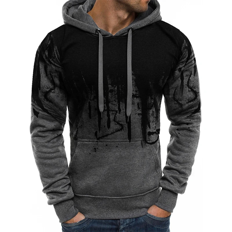 Sweat-shirt à capuche surdimensionné pour homme, imprimé en 3D, manches longues, ample, avec poche kangourou, pour l'automne et l'hiver