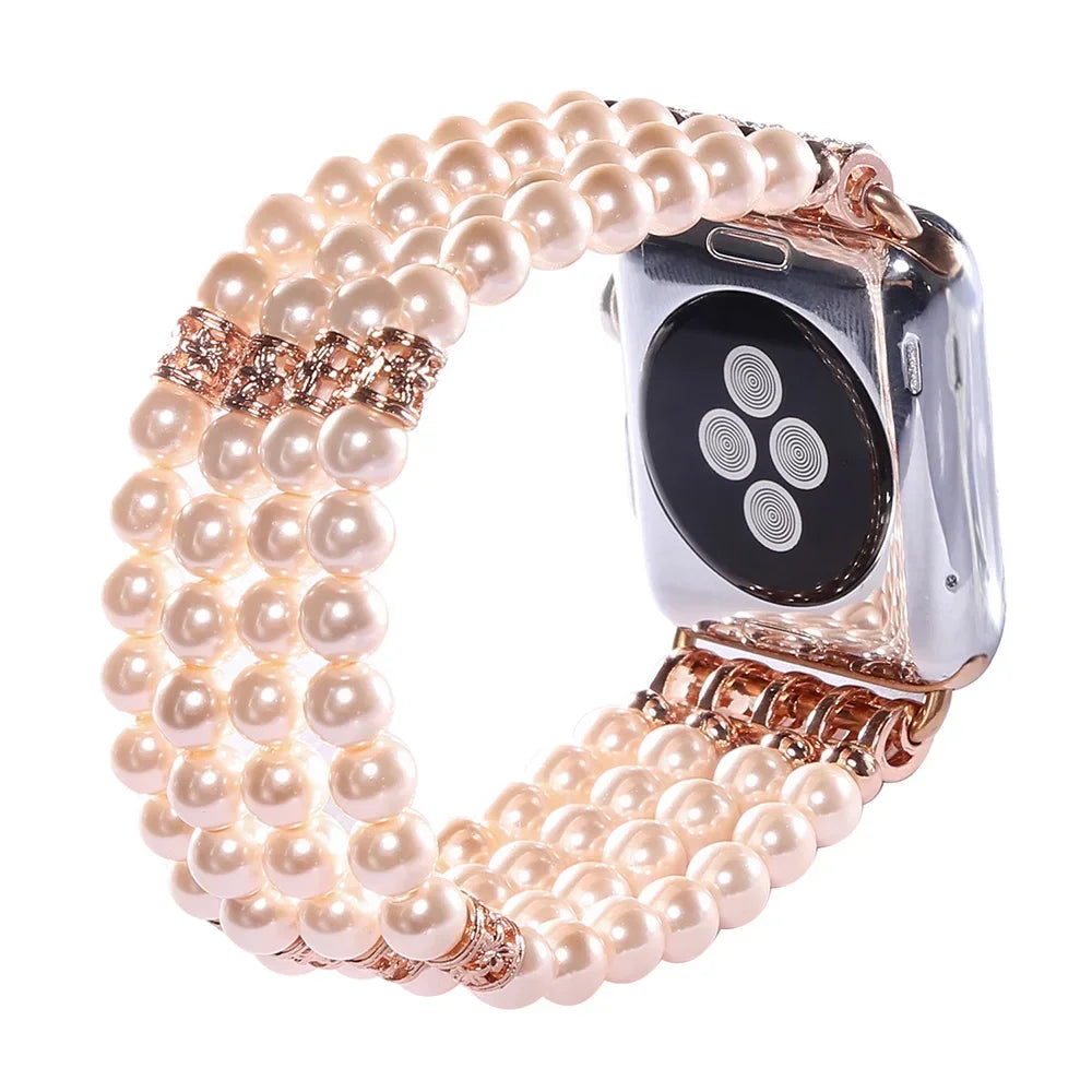 Perlesmykkereim til Apple Watch-rem 45 mm 41 mm 44 mm 42 mm 40 mm 46 mm 49 mm Damerem Apple Watch Ultra 10 9 8 7 6 5 4 3 SE