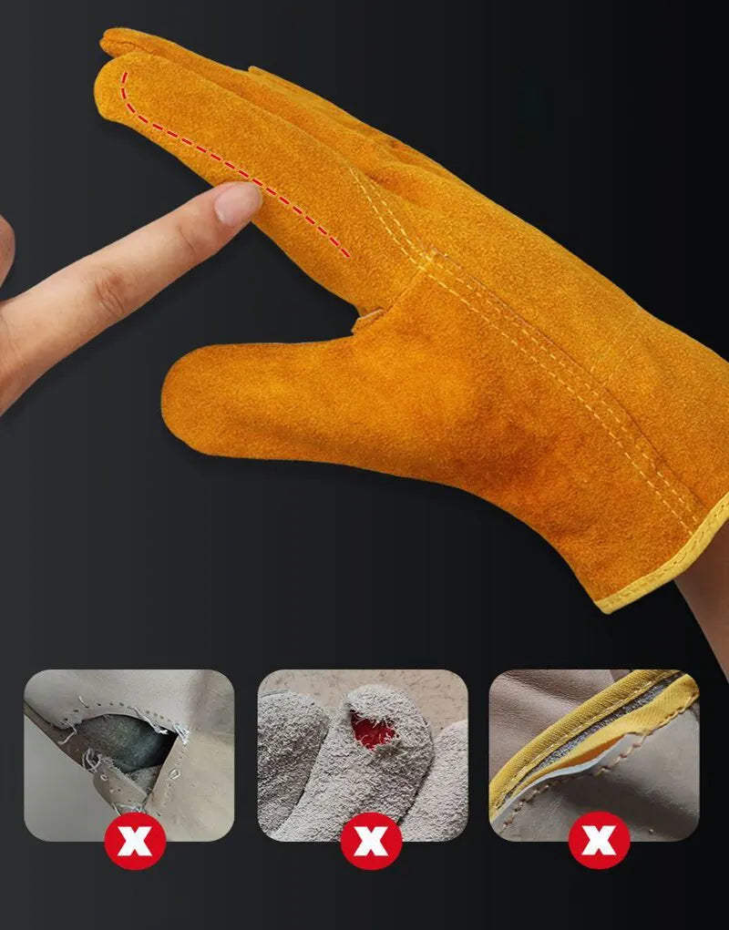 Guantes de trabajo para hombre, de piel de vaca suave, para conductor, caza, conducción, granja, jardín, soldadura, seguridad, protección, guante mecánico