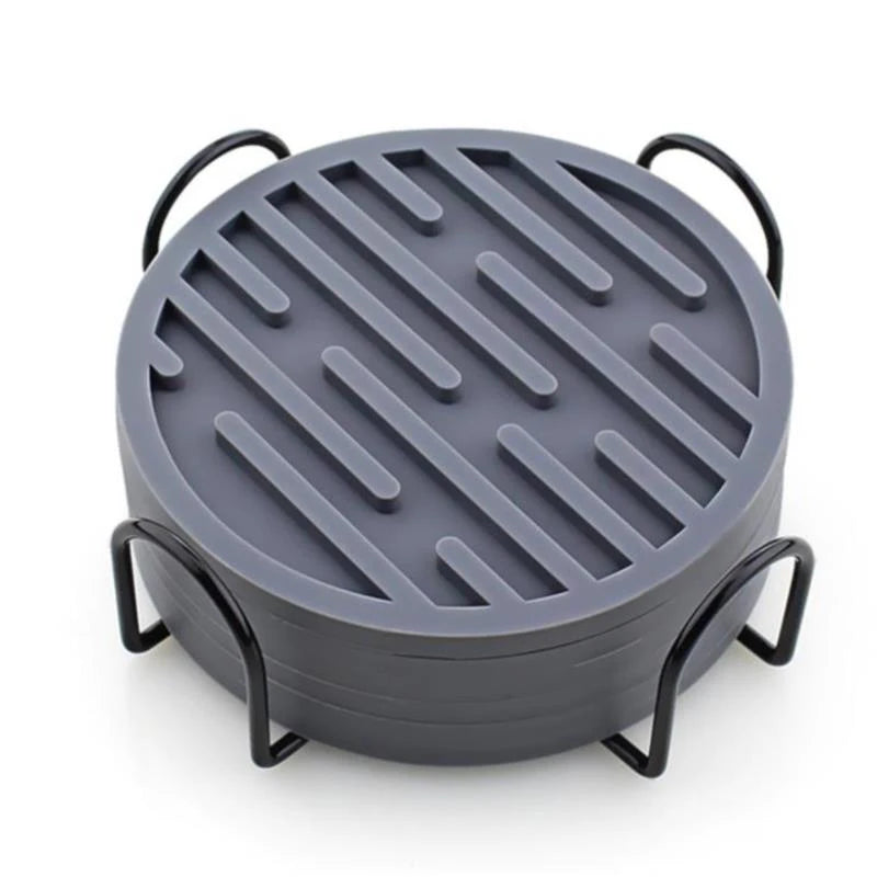 Support de dessous de verre en silicone pour tapis de table, organiseur de rangement pour tasses à thé et café, accessoires de cuisine