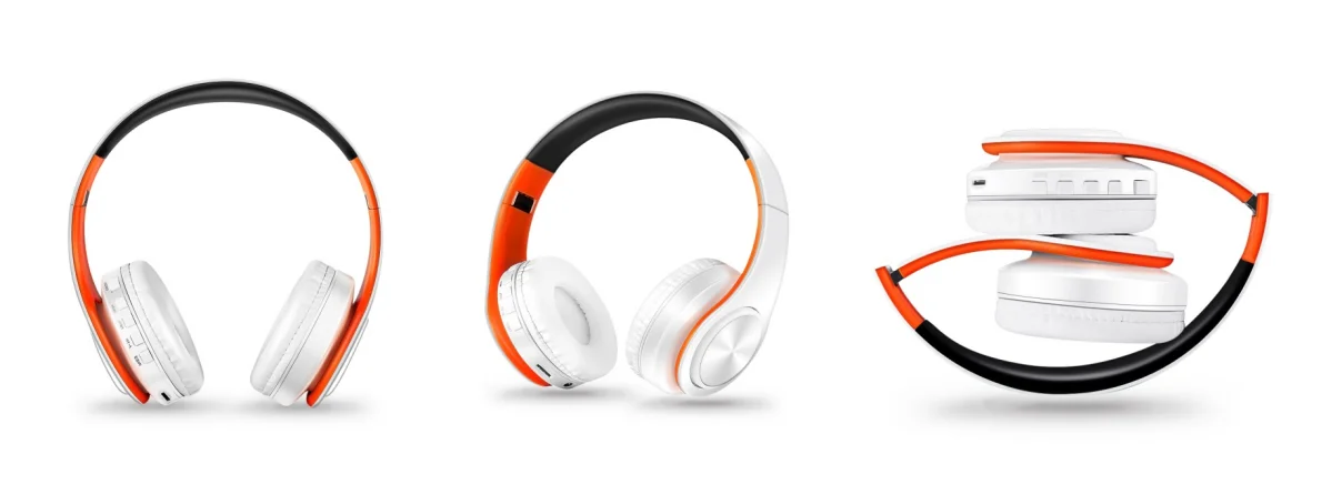 Casque sans fil Bluetooth stéréo avec microphone intégré pour Android et iOS.