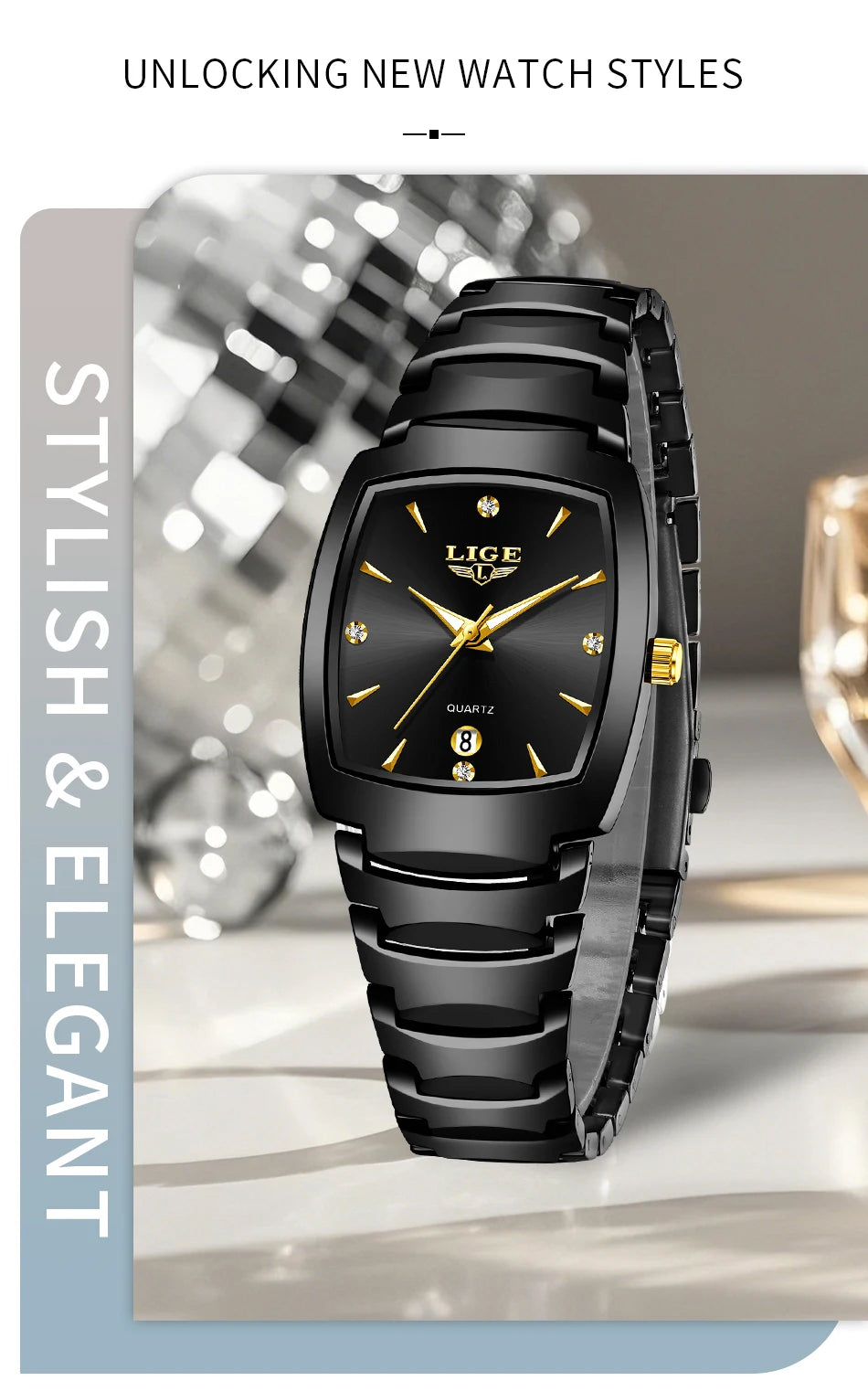 Reloj de lujo LIGE para mujer: elegante, moderno y perfecto para el estilo diario