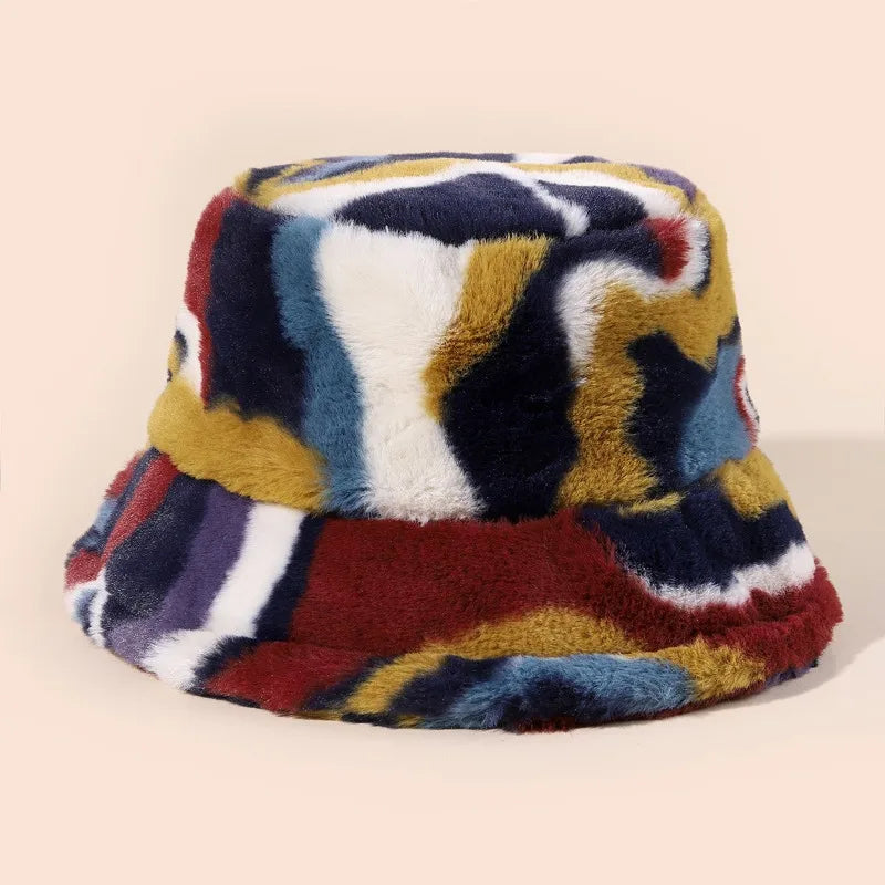 winter warmth fleece Bucket Hat,Fuzzy Furry Winter Warm Fisherman cap,Women Men Casual Windproof skull Hats For outdoor activity