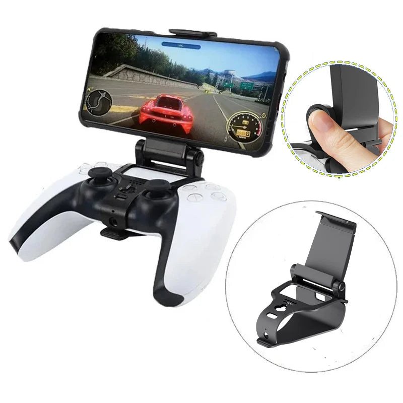 For PS5 Controller Gamepad Mobile Cell Phone Stand Smart Grip Mounting Bracket Suit for PS5 Accessories with Adjustable Width