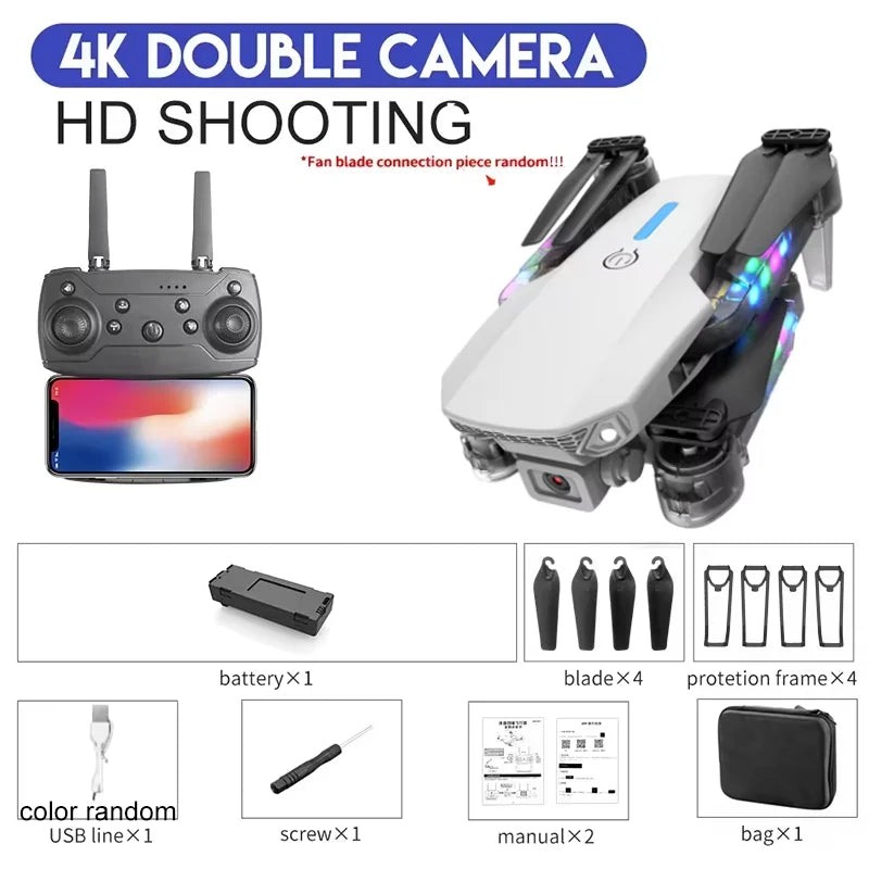 KBDFA E88 Professional Wide Angle RC Dron HD 4K Camera Mode Foldable Helicopter Aircraft Quadcopter Drone Kid Gift Toys