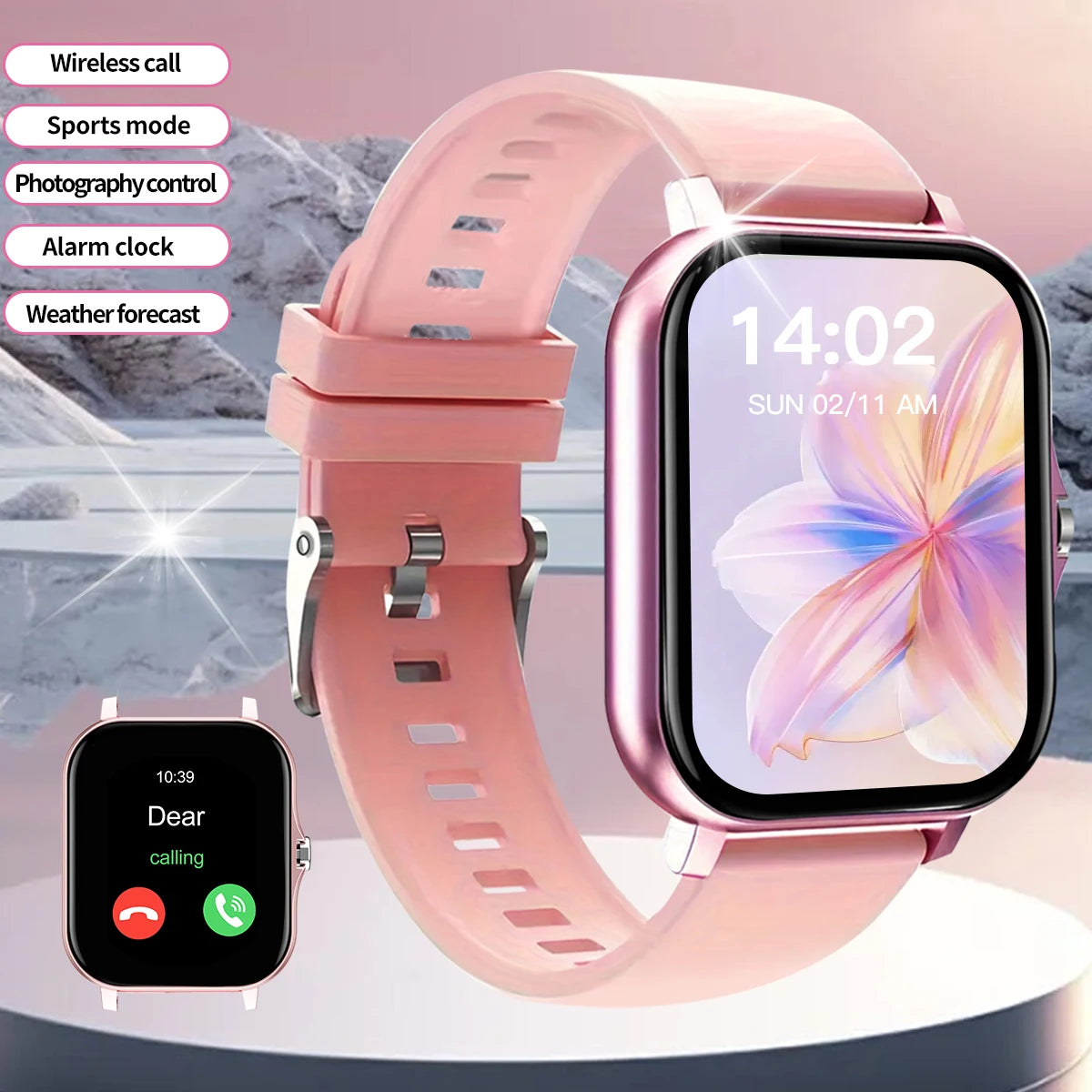 Reloj inteligente con llamada Bluetooth, smartwatch con dial táctil para Android, música, rastreador de actividad física, relojes deportivos