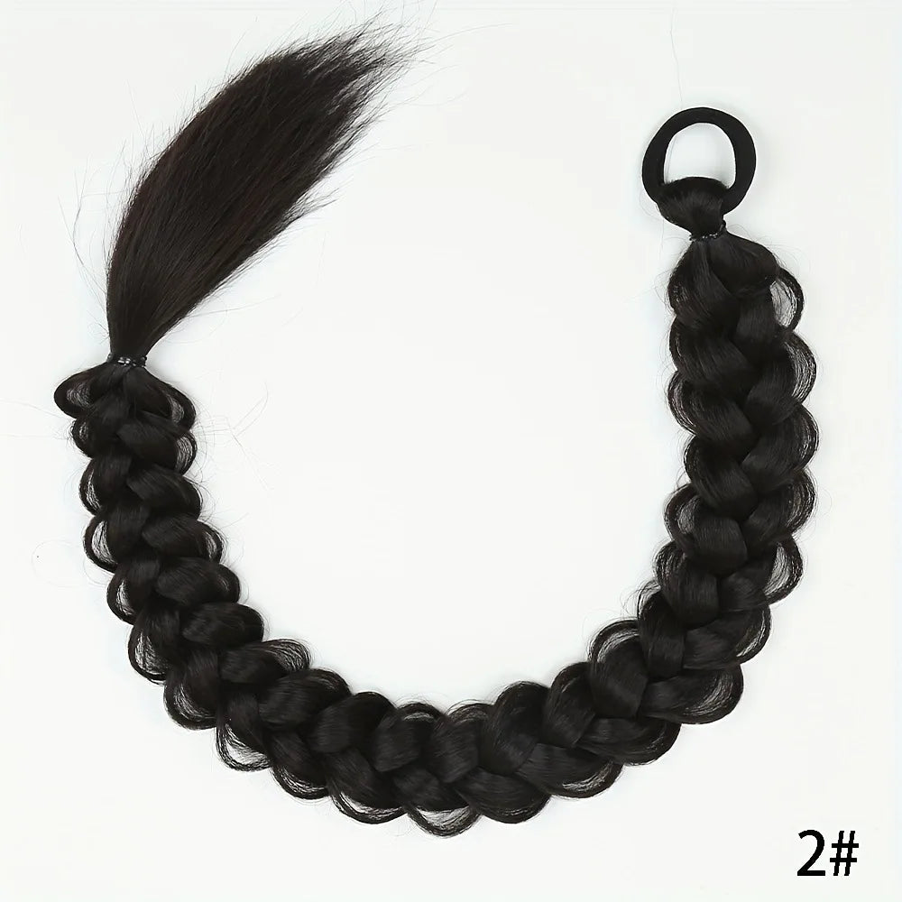Synthetic 24inch hair extension wig ponytail with hair extensions Long Braided Ponytail Hair Accessories Christmas