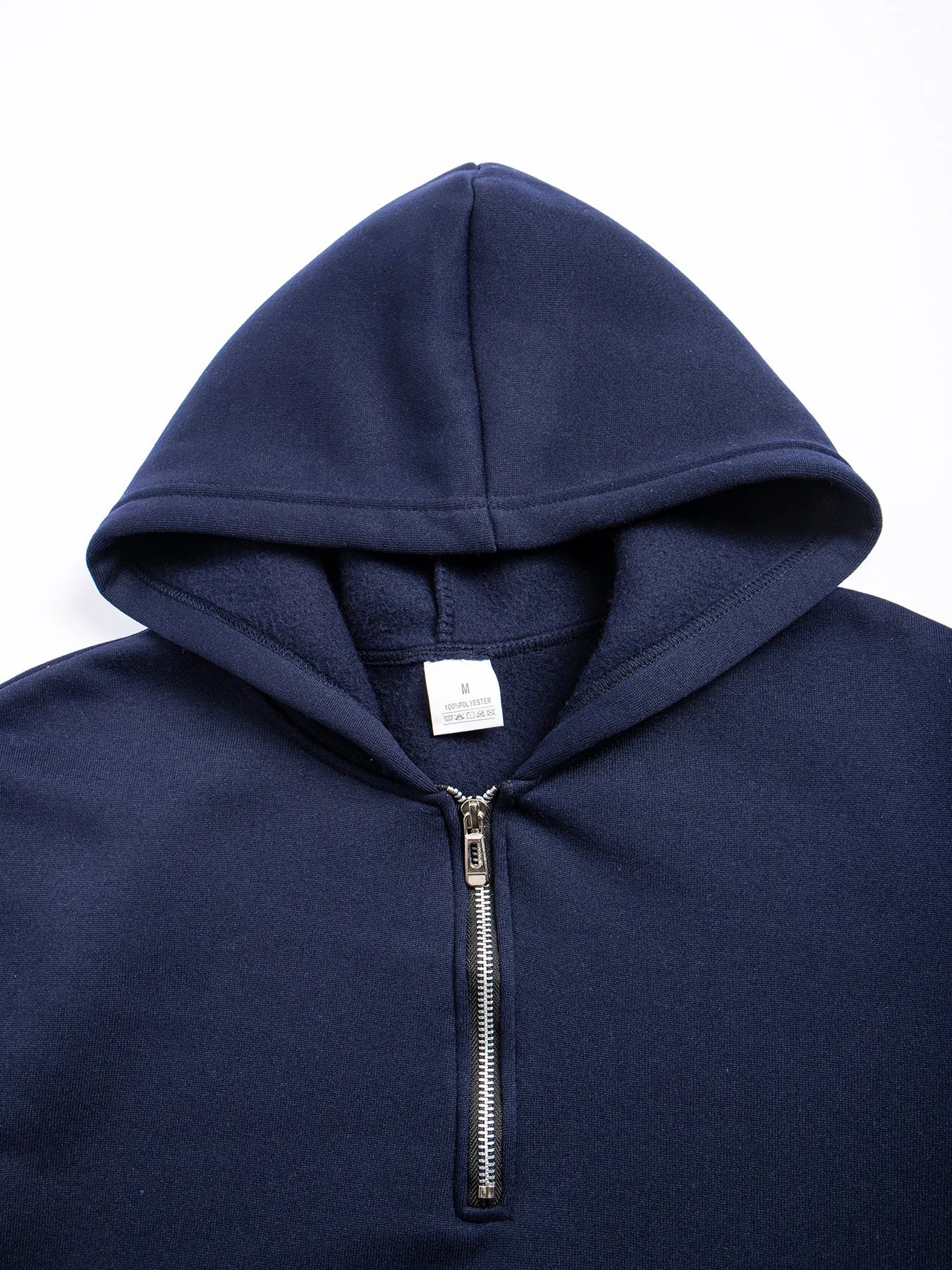 Sudadera casual para hombre con capucha, manga larga, cuello alto, media cremallera, jersey liso, sudadera de otoño para exteriores y ropa de calle para hombre