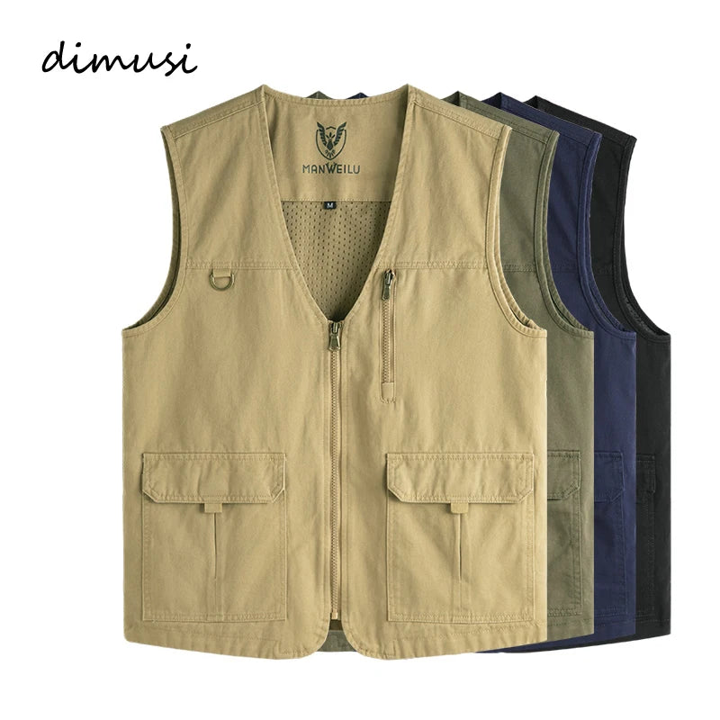 Summer Men's Lightweight Vests Outdoor Leisure Work Safari Fishing Travel Photo Hiking Waistcoats Mens Breathable Work Vests 8XL