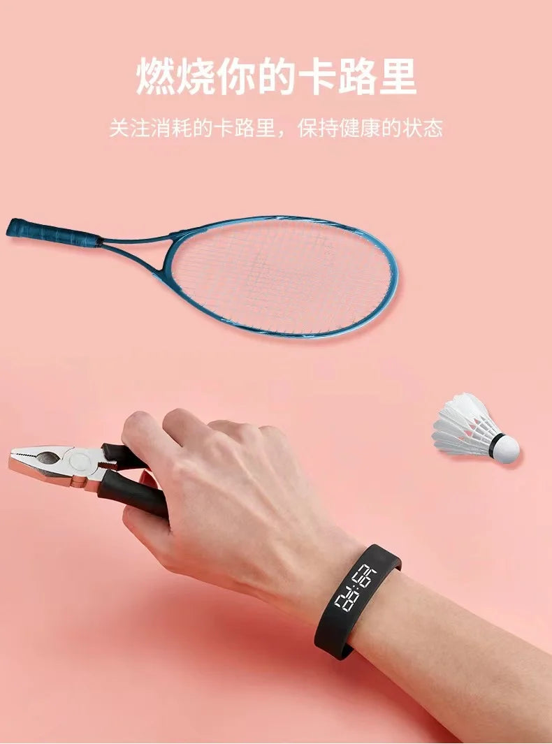 Reloj inteligente Pulsera deportiva Pulsera inteligente con despertador vibrador Pulsera podómetro para estudiantes hombres y mujeres